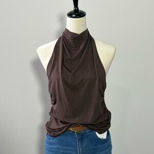 Elegant Brown Halter Top